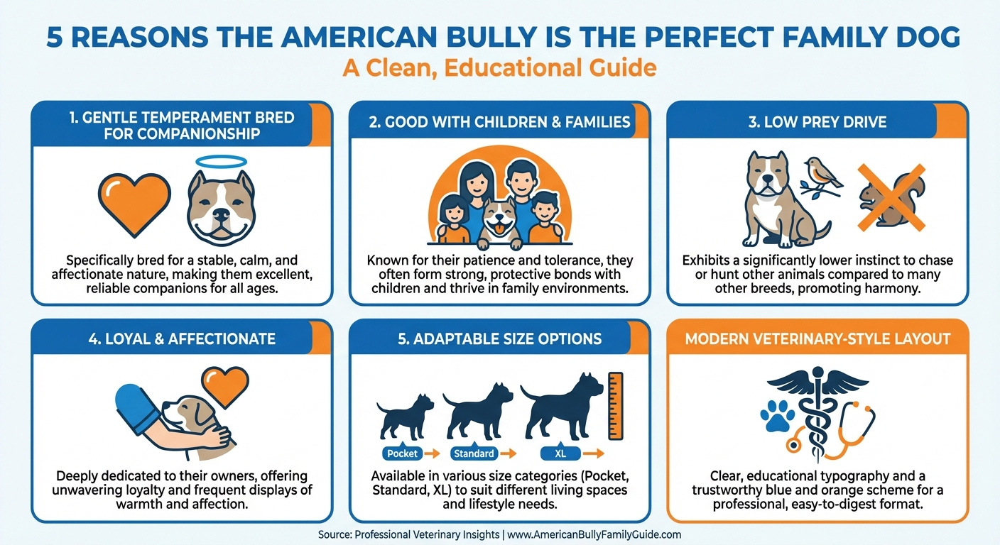 5 Reasons American Bully Is Perfect Family Dog (2026 Guide) Infographic